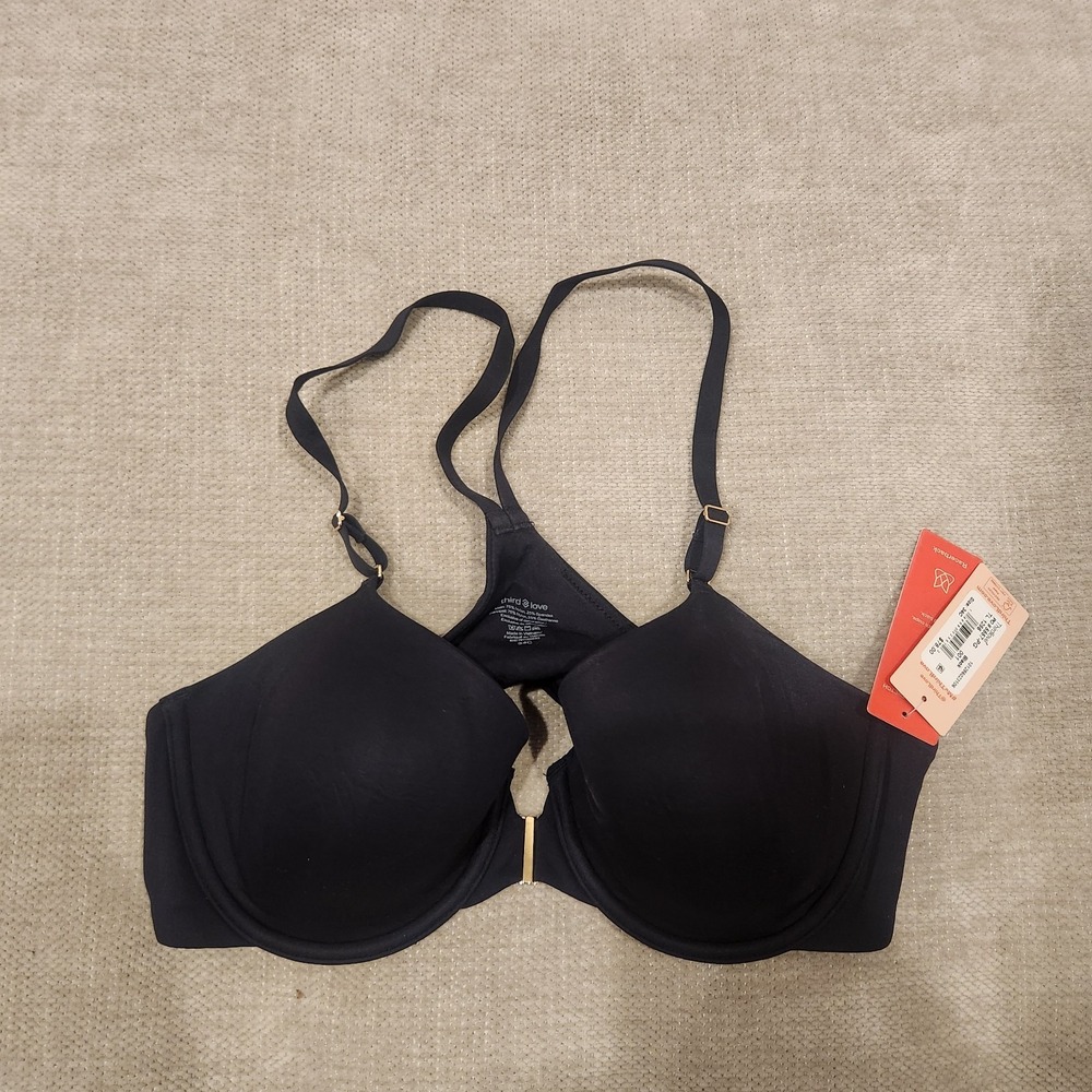 Thirdlove 34C Black ComfortStretch Front Close Racerback Bra NWT
